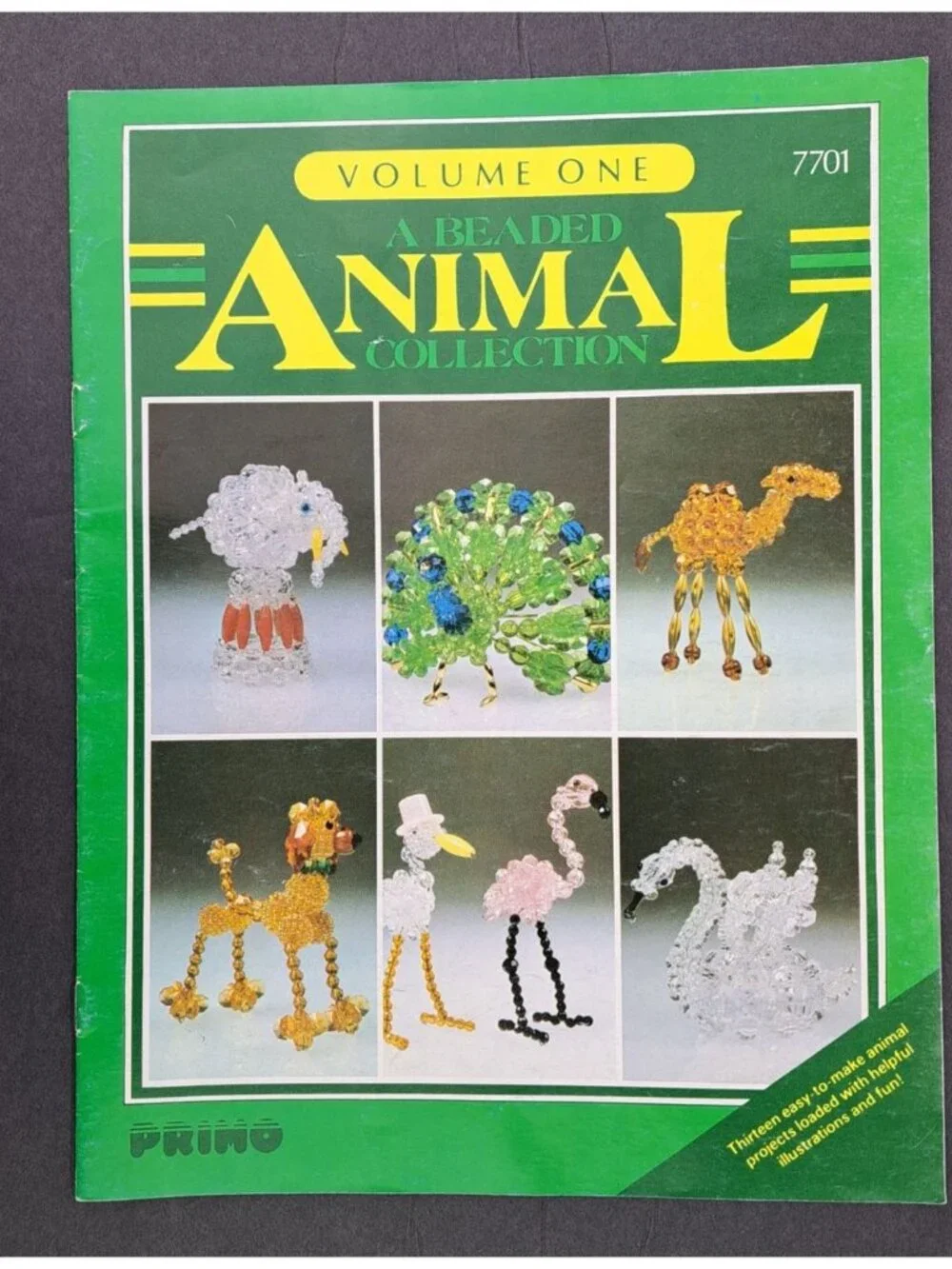 Vintage A Beaded Animal Collection Volume 1 & 2 Lot Craft Booklets Primo Crafts